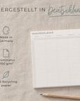 Wochenplaner Block mit Uhrzeiten prettyorganizedDE