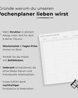 Wochenplaner Block mit Zeiten