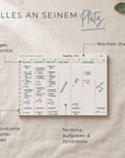 Wochenplaner Block mit Uhrzeiten prettyorganizedDE