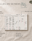 Wochenplaner Block mit Uhrzeiten prettyorganizedDE