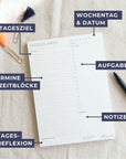 Tagesplaner Block mit Stundenplan für Timeblocking