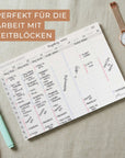 Wochenplaner Block mit Wochenplanung in Zeitblöcken Time Blocking