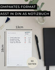 prettyORGANIZED To Do Liste kleiner als DIN A5, kompaktes Format