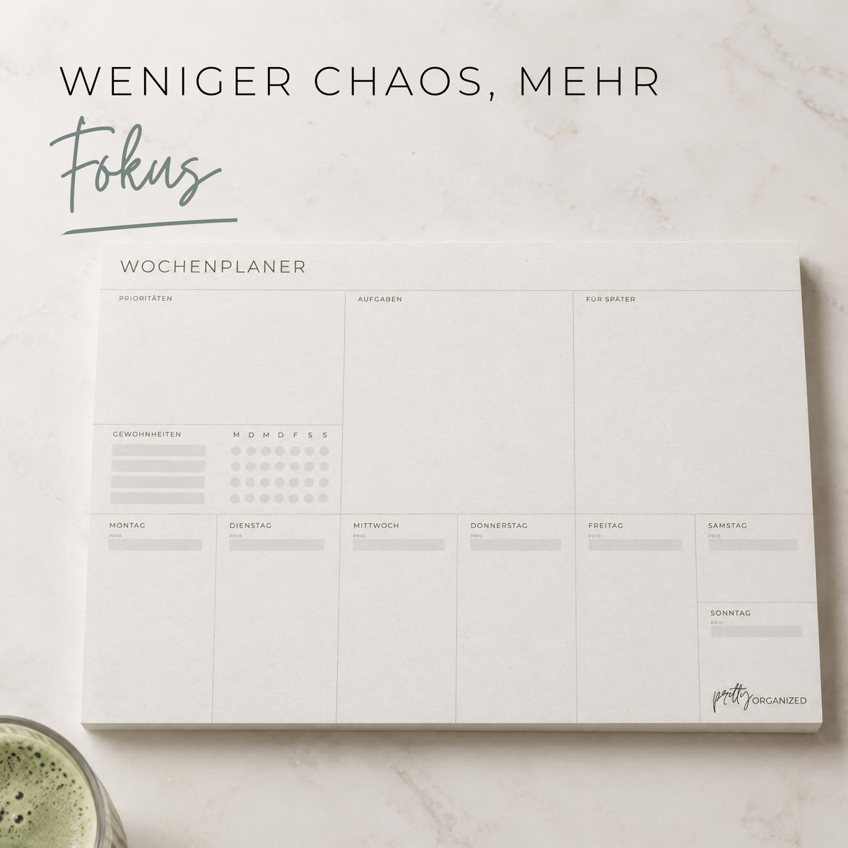 Wochenplaner Block prettyorganizedDE