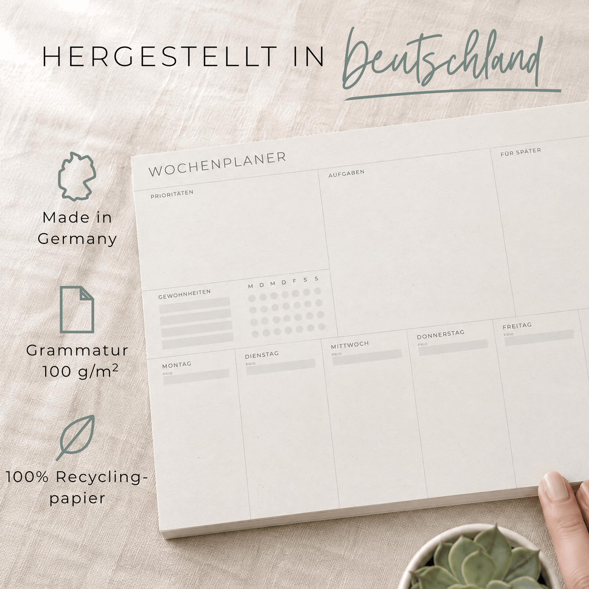Wochenplaner Block prettyorganizedDE