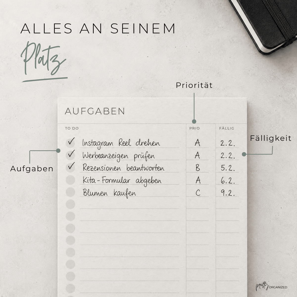 To-Do Listen Block prettyorganizedDE