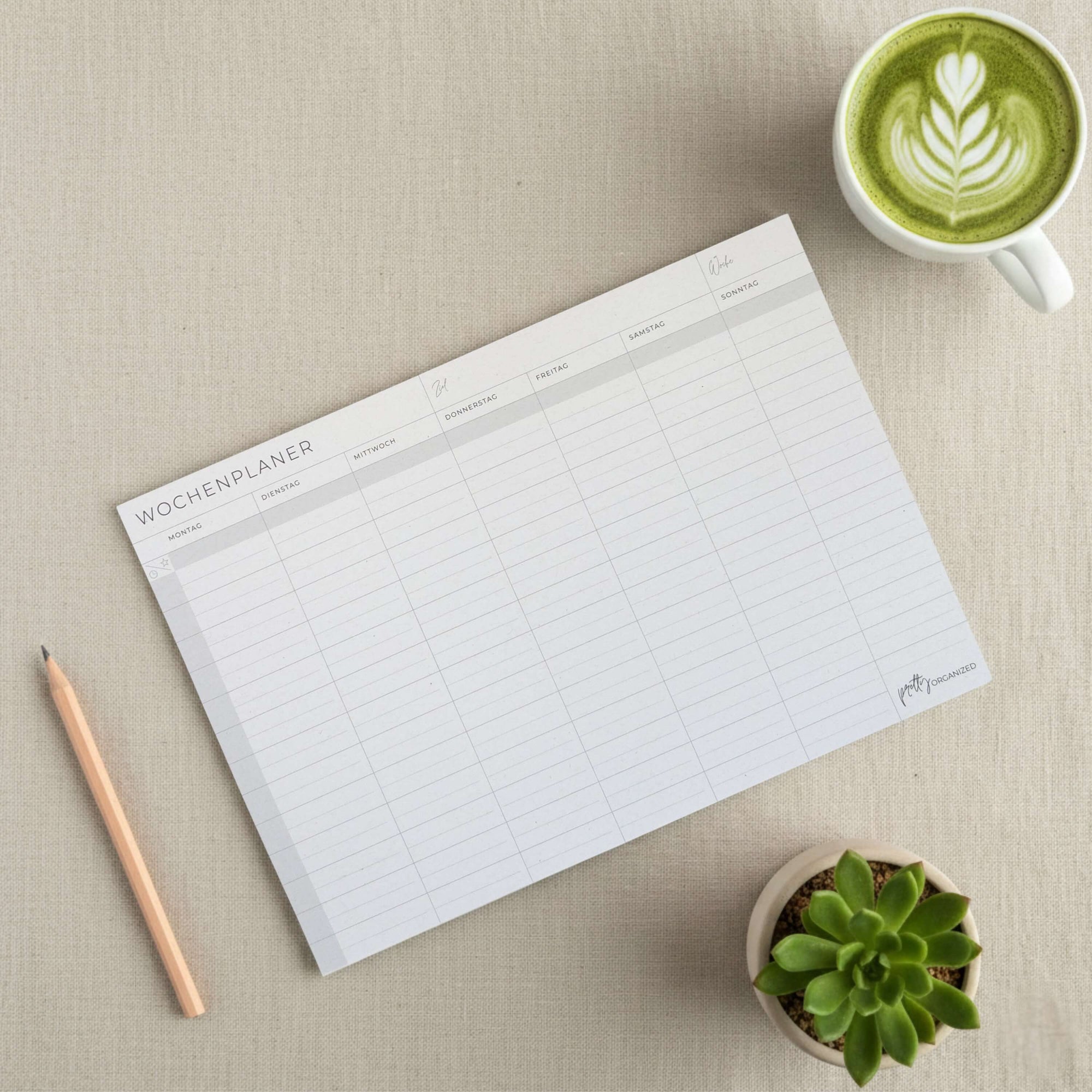 Wochenplaner Block ohne Zeiten nachhaltig aus Deutschland