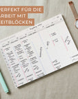 Wochenplaner Block mit Wochenplanung in Zeitblöcken Time Blocking