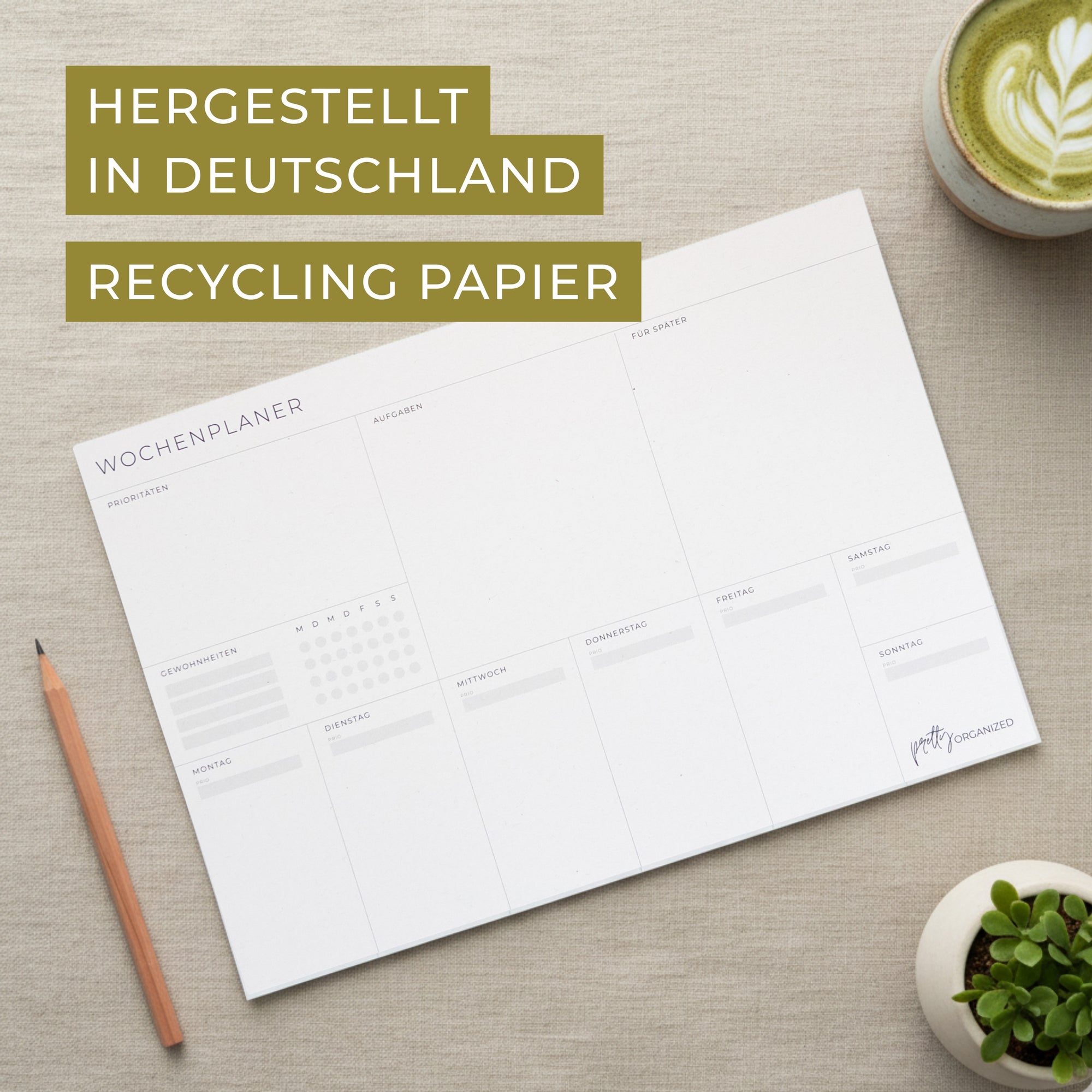 Wochenplaner Block nachhaltig und aus Recycling Papier