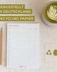 prettyORGANIZED Aufgabenplaner aus Deutschland und Recycling Papier