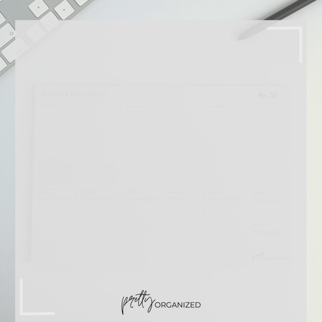 Anwendungstipps Video für den Wochenplaner von prettyORGANIZED
